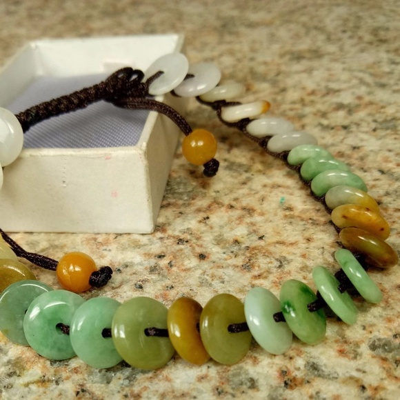 Certified Natural Grade A Jade Jadeite Hand-Knitting Bead Circle Beads Bracelet - Picture 7 of 7